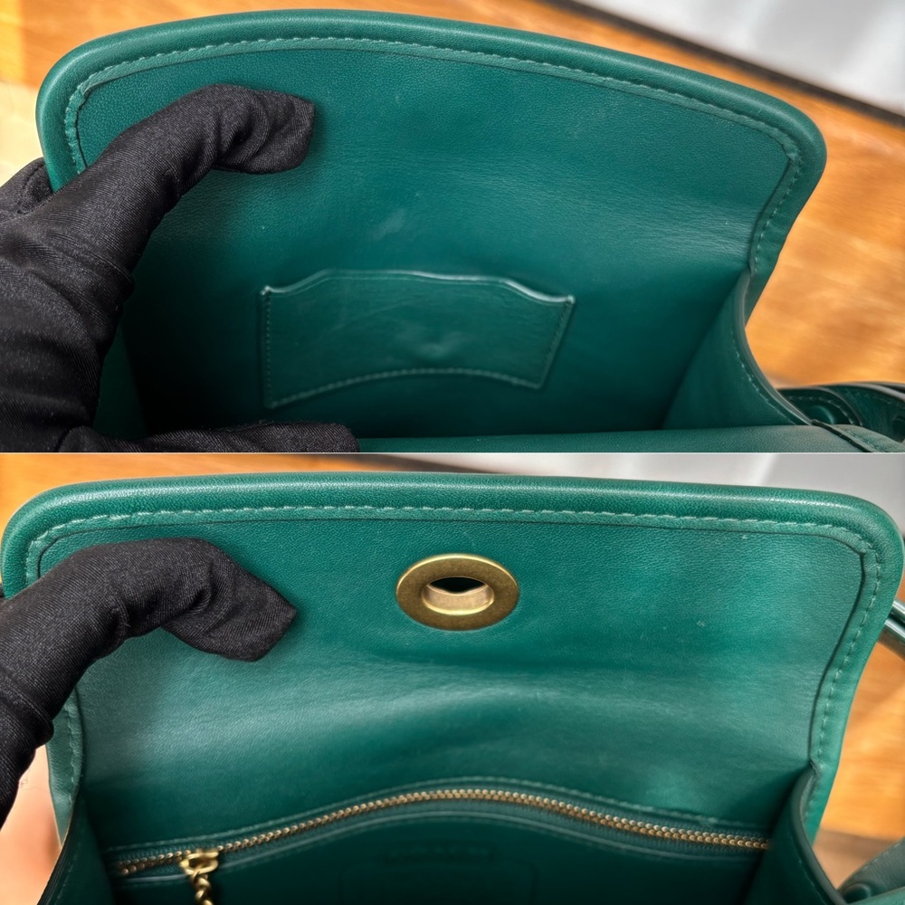 COACH Turnlock Shoulder Bag Green - Picture 14 of 16